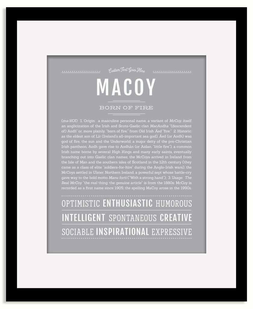 Frame Options | Light Gray | Black Frame, Matted