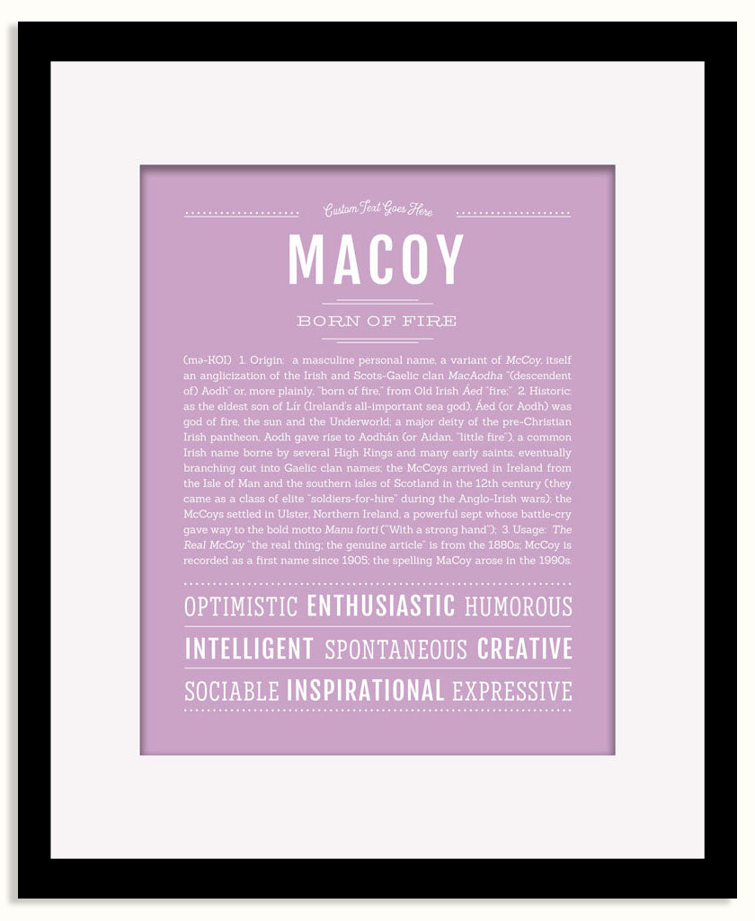 Frame Options | Lilac | Black Frame, Matted