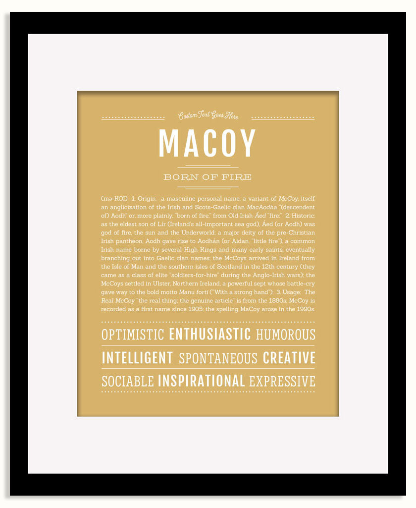 Frame Options | Matte Gold | Black Frame, Matted