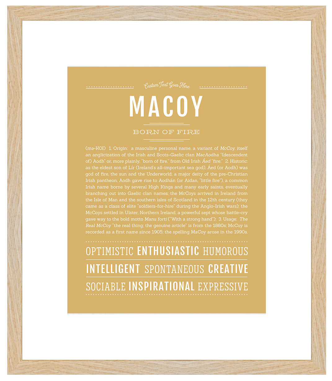 Frame Options | Matte Gold | Maple Frame, Matted