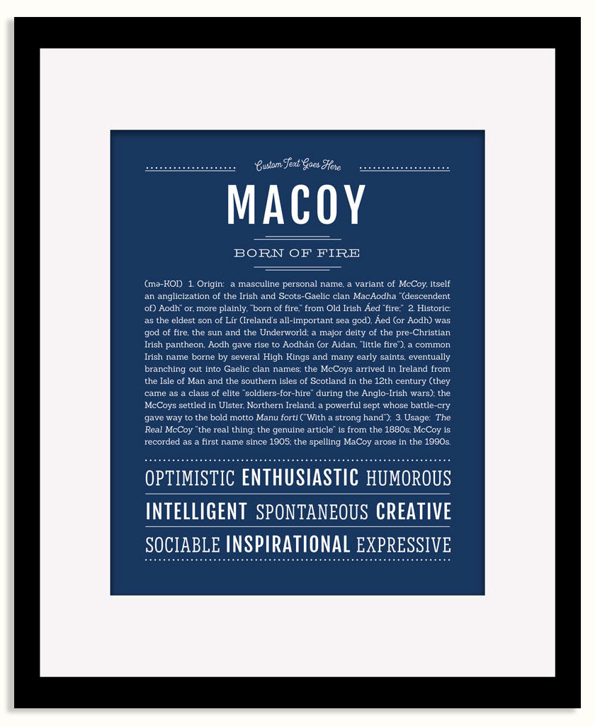 Frame Options | Midnight Blue | Black Frame, Matted