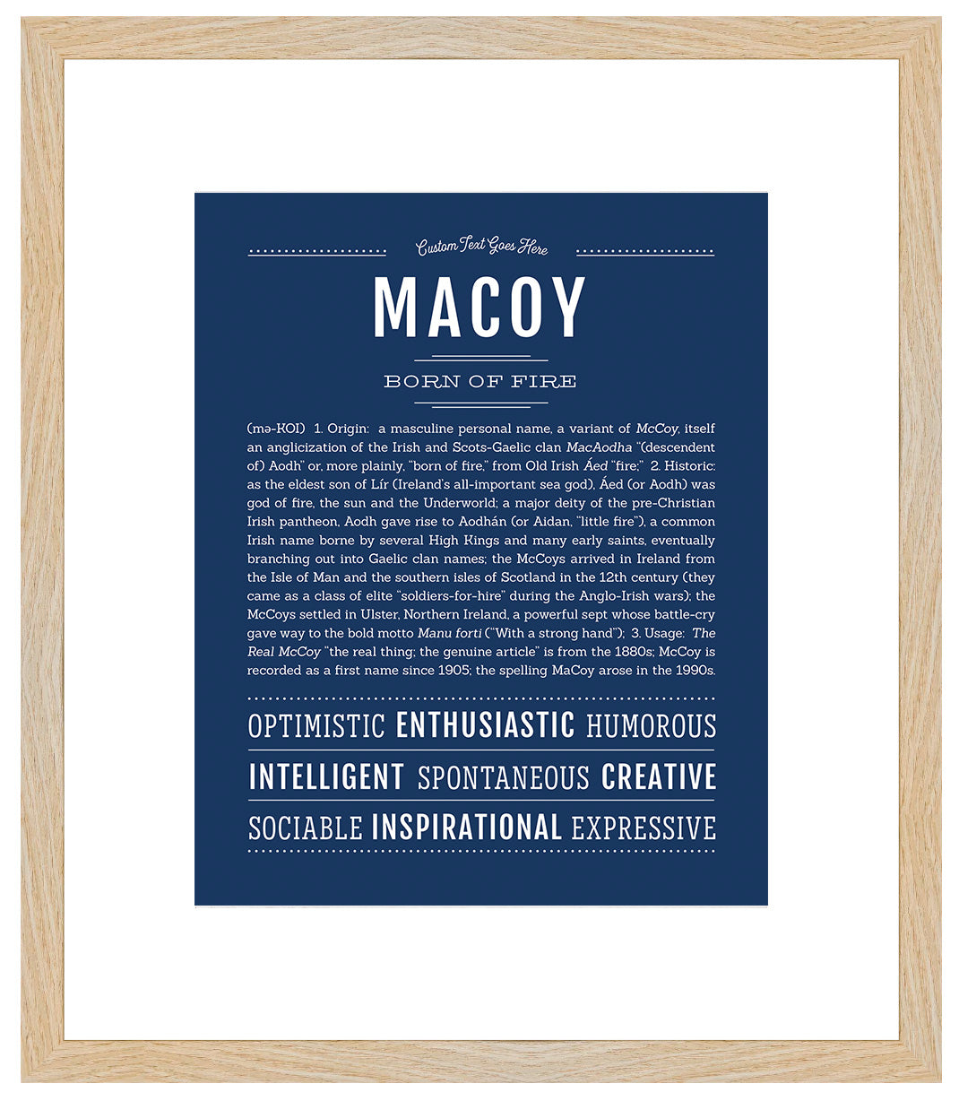 Frame Options | Midnight Blue | Maple Frame, Matted