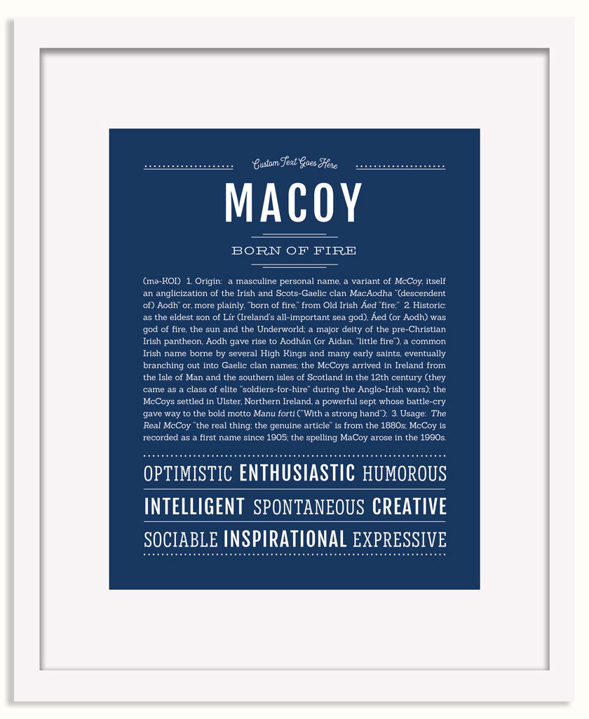Frame Options | Midnight Blue | White Frame, Matted