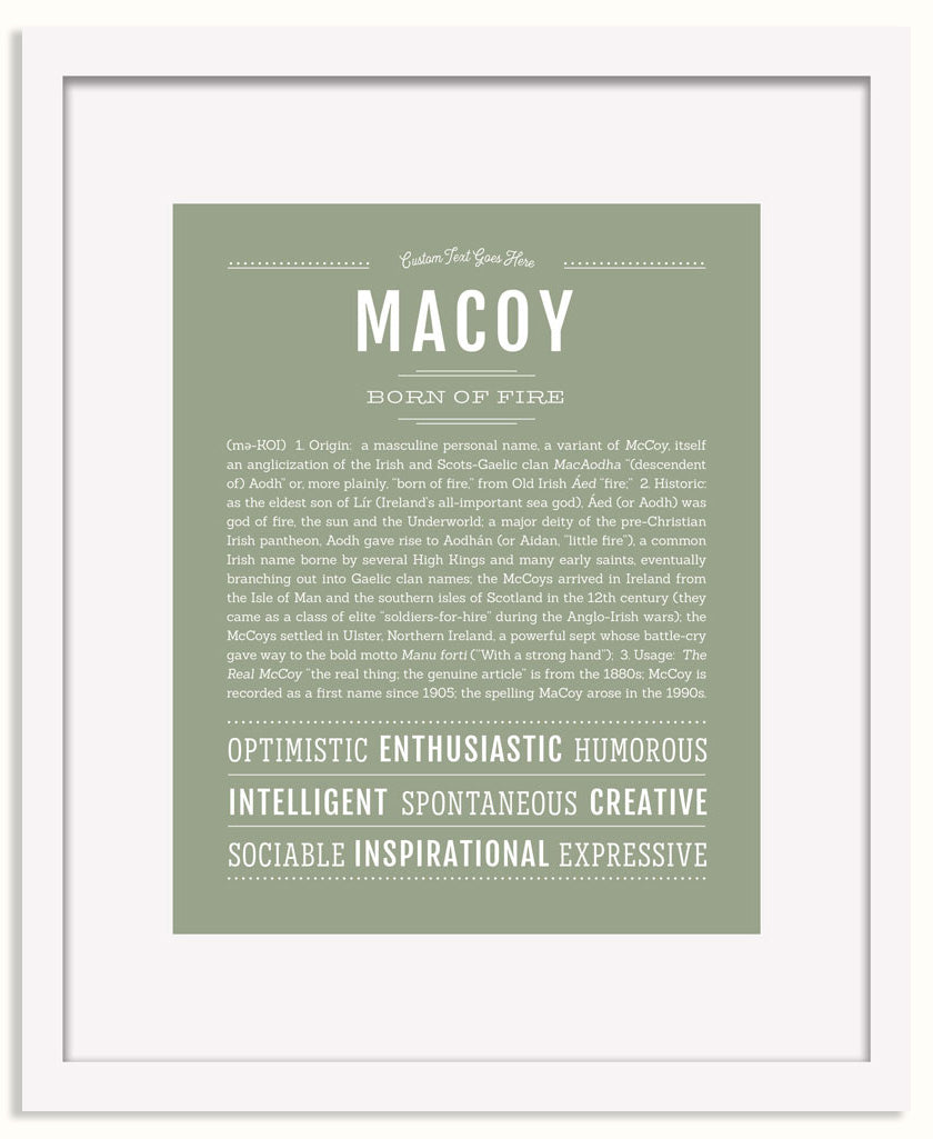 Frame Options | Sage | White Frame, Matted