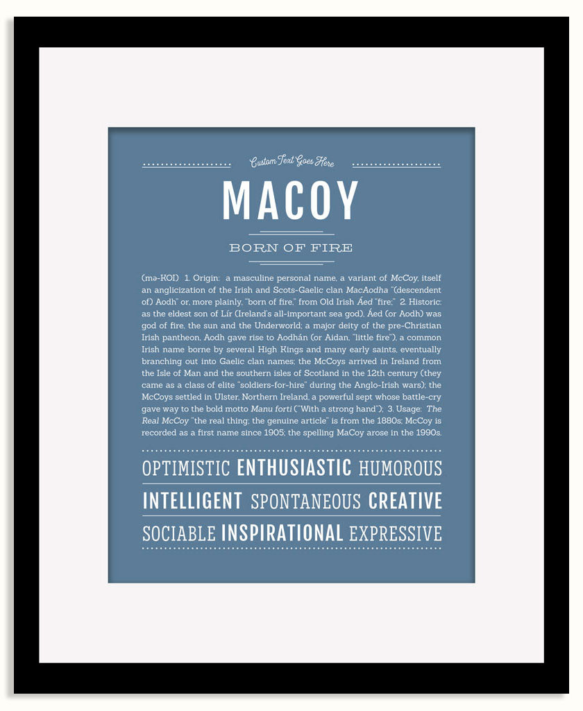 Frame Options | Steele Blue | Black Frame, Matted