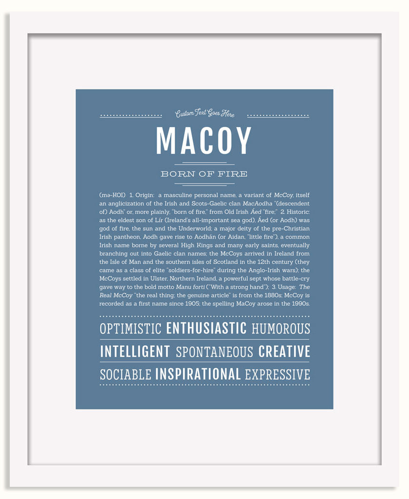 Frame Options | Steele Blue | White Frame, Matted