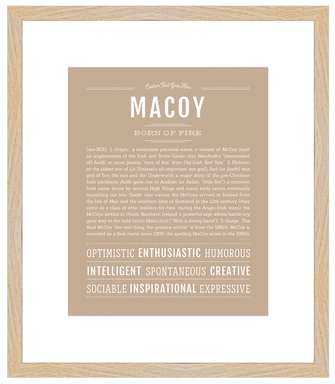 Frame Options | Tan | Maple Frame, Matted