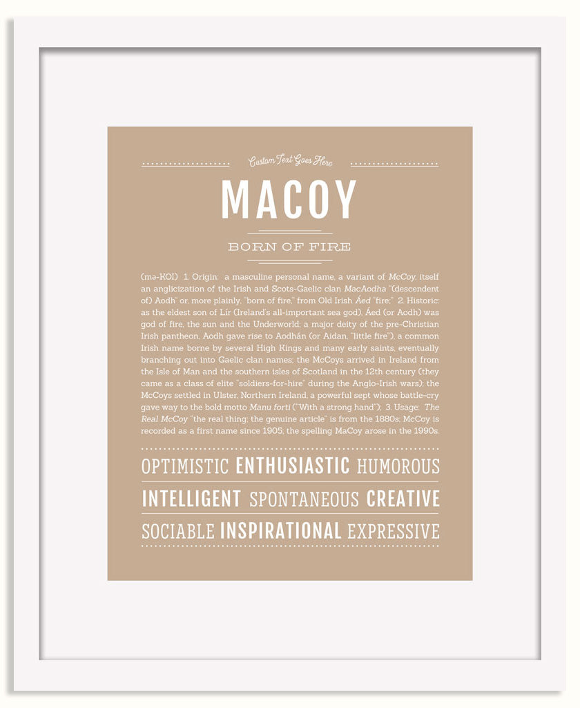 Frame Options | Tan | White Frame, Matted