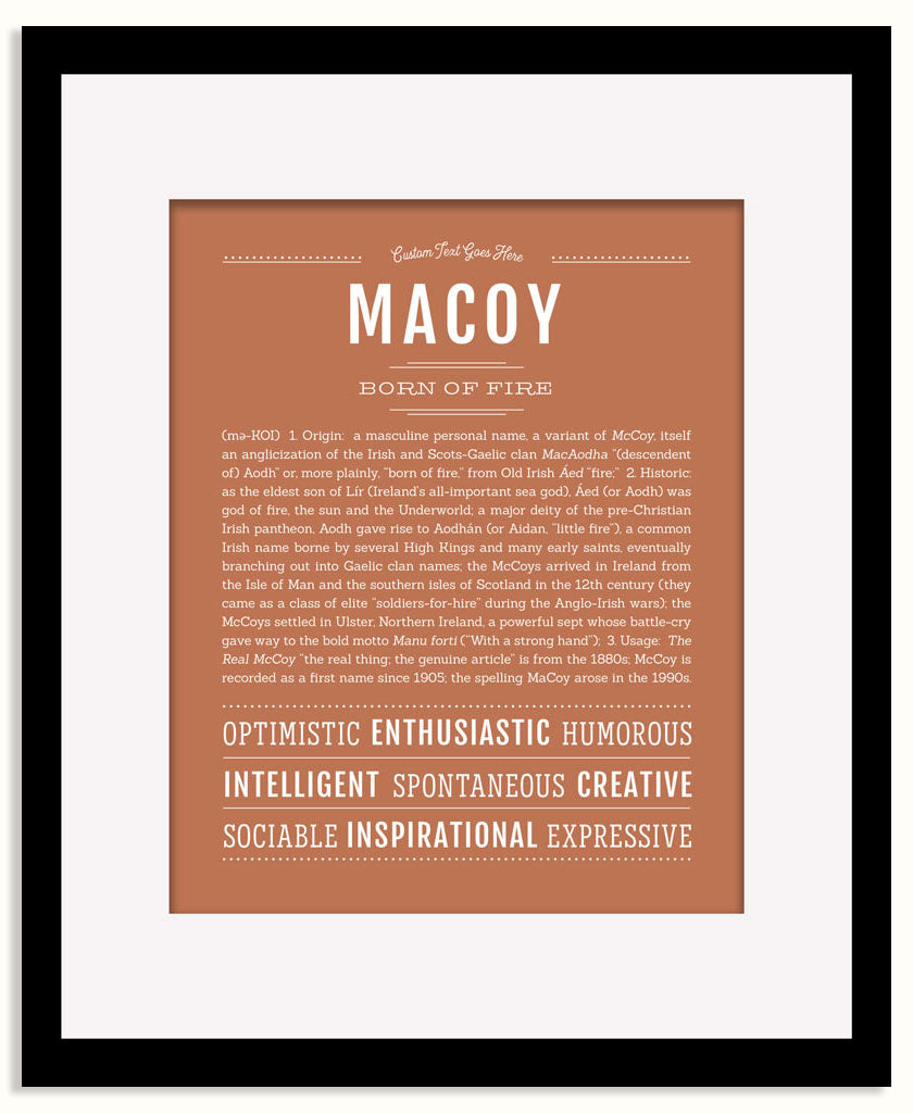 Frame Options | Terra Cotta | Black Frame, Matted