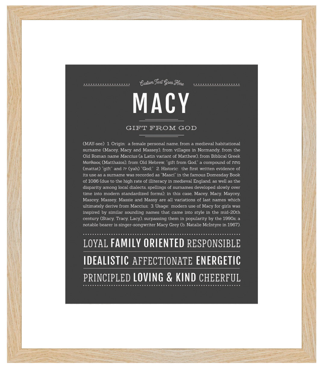 Frame Options | Charcoal Gray | Maple Frame, Matted