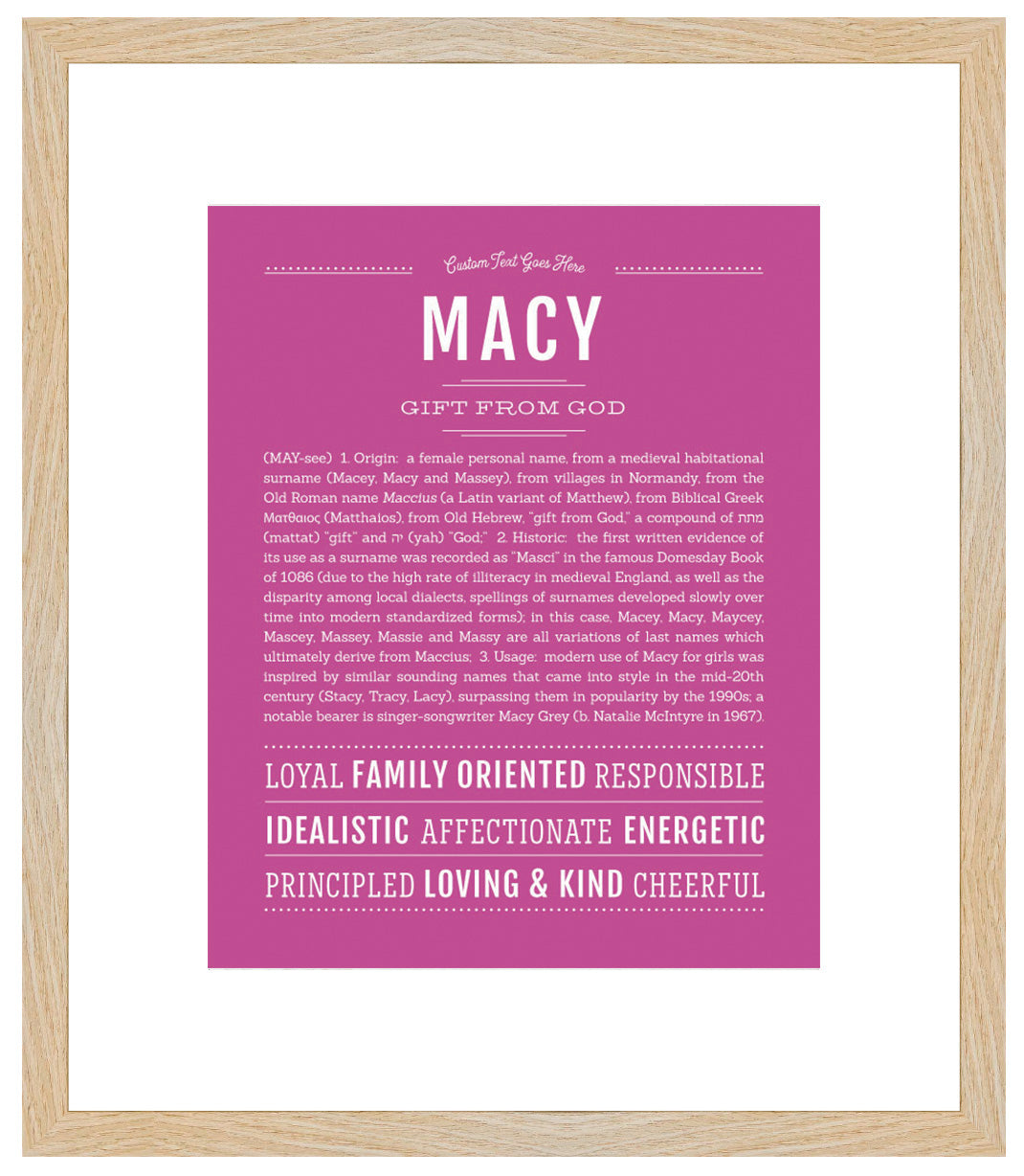 Frame Options | Dark Pink | Maple Frame, Matted