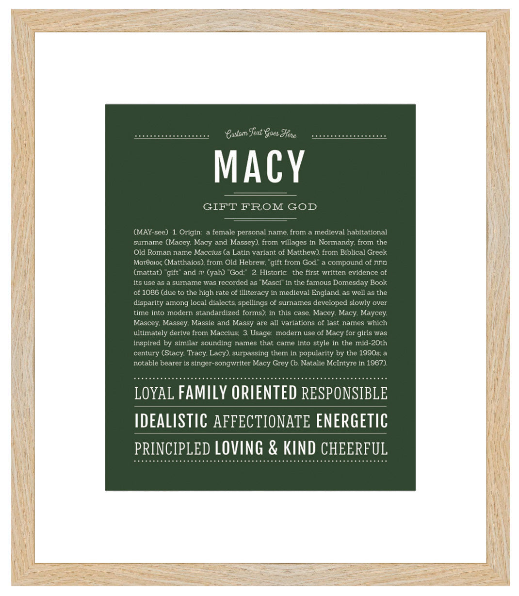 Frame Options | Deep Forest | Maple Frame, Matted