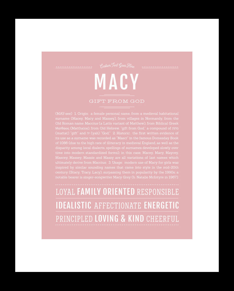 Frame Options | Dusty Rose | Black Frame, Matted