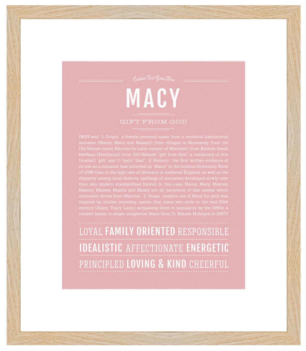 Frame Options | Dusty Rose | Maple Frame, Matted