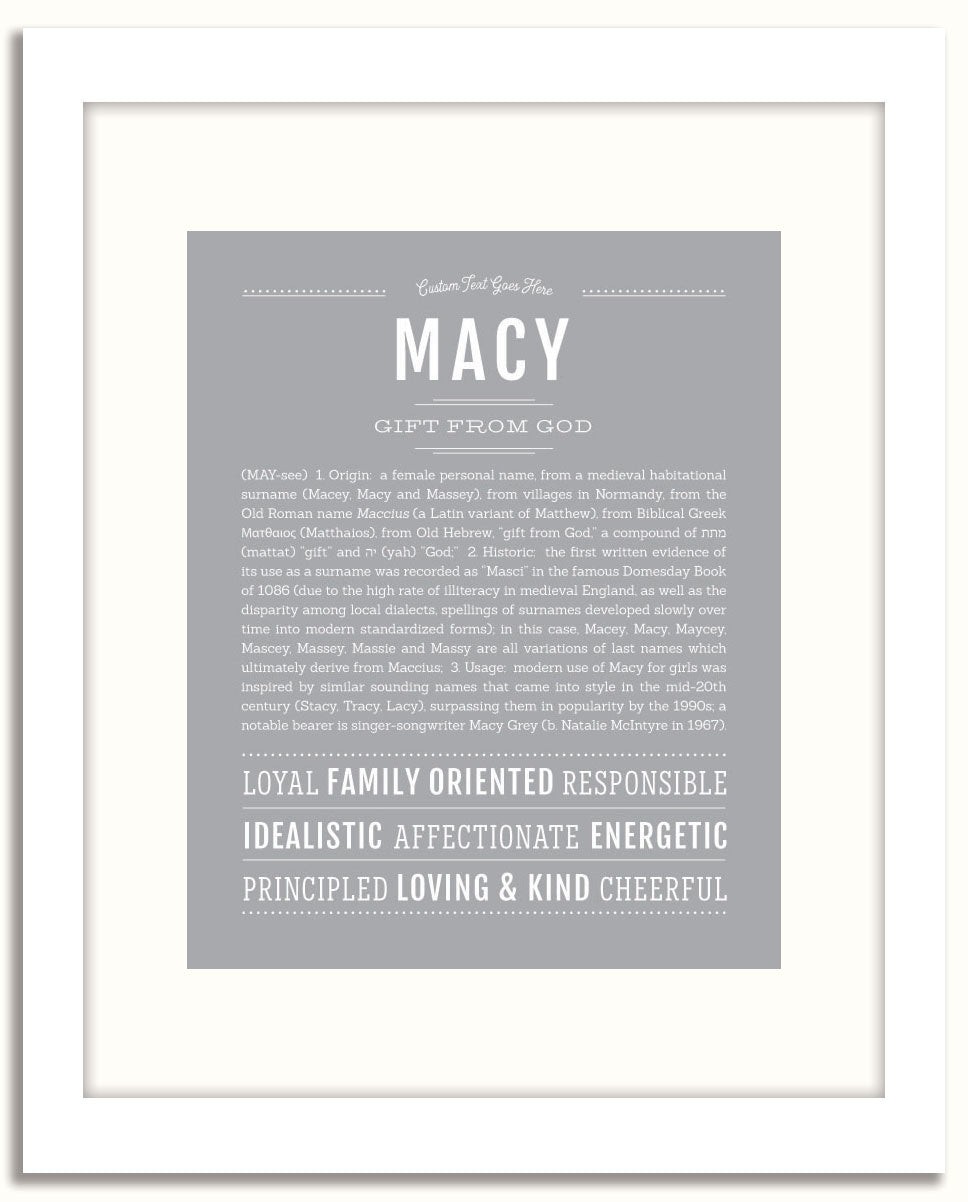 Frame Options | Light Gray | White Frame, Matted