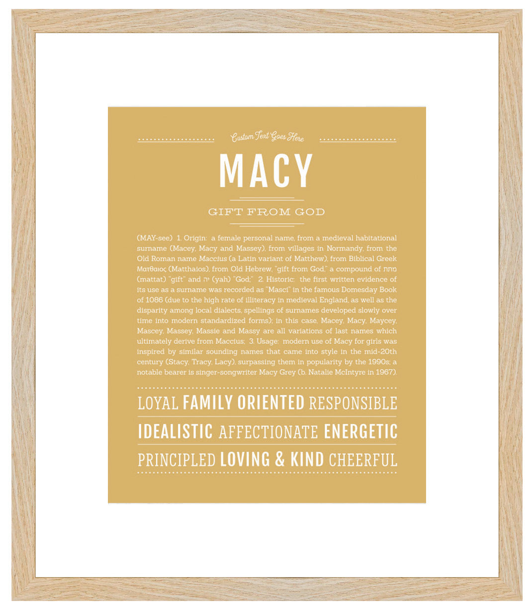 Frame Options | Matte Gold | Maple Frame, Matted