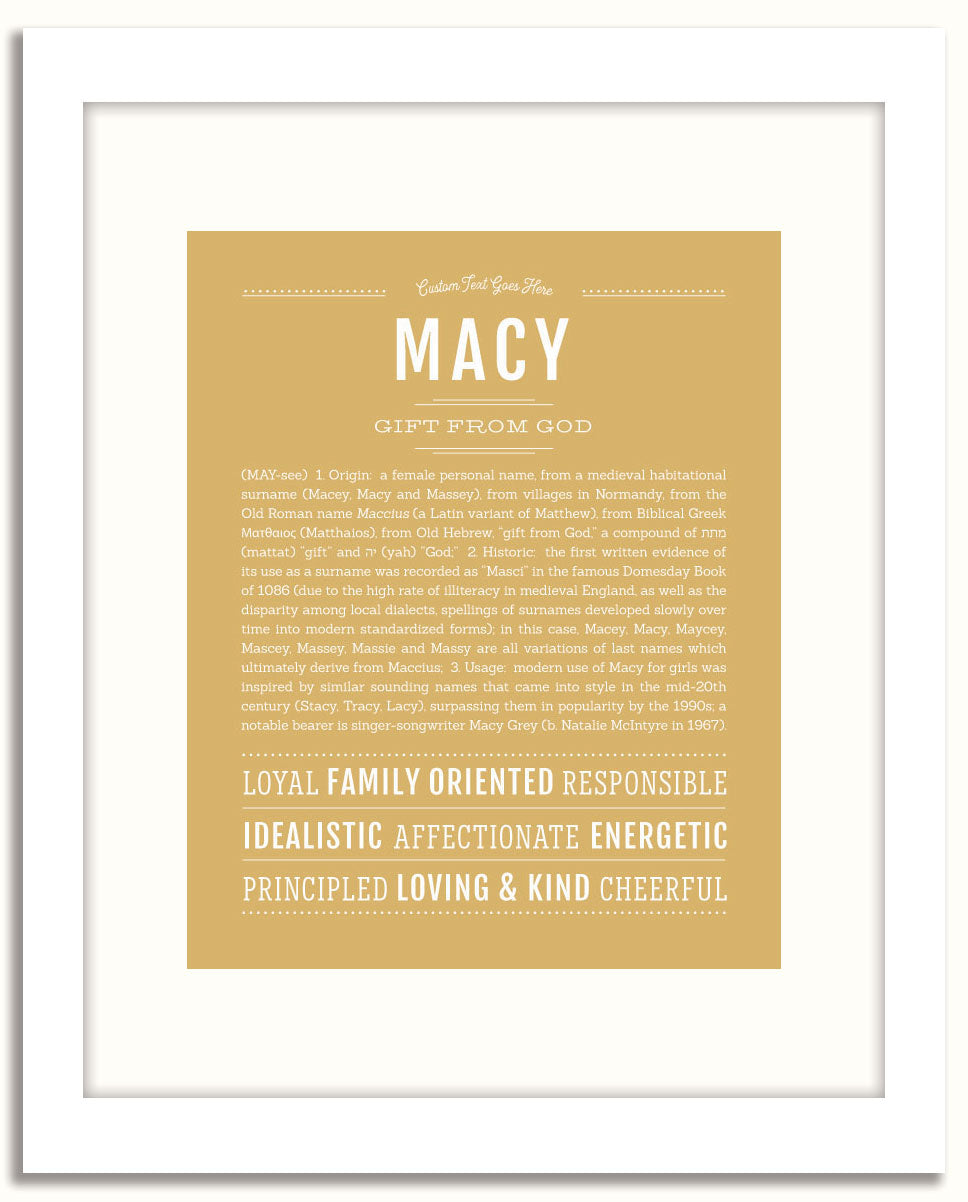 Frame Options | Matte Gold | White Frame, Matted