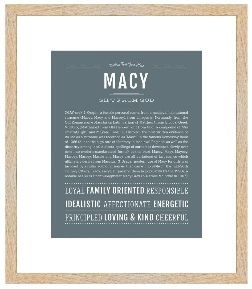 Frame Options | Powder Blue | Maple Frame, Matted