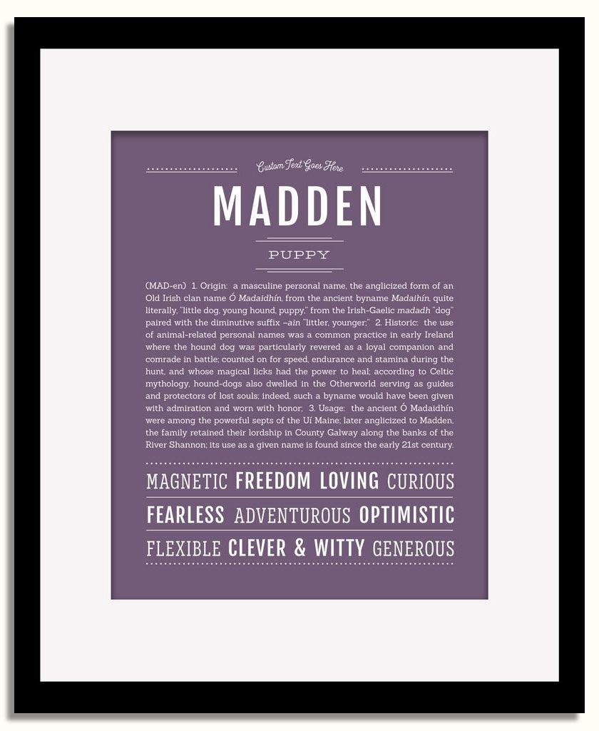 Frame Options | Deep Purple | Black Frame, Matted