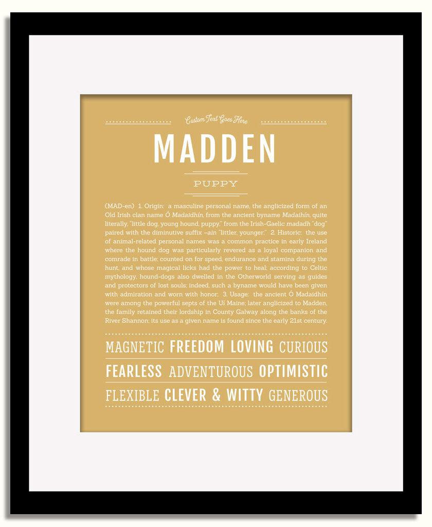 Frame Options | Matte Gold | Black Frame, Matted