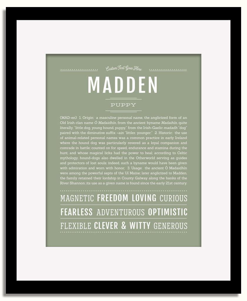 Frame Options | Sage | Black Frame, Matted