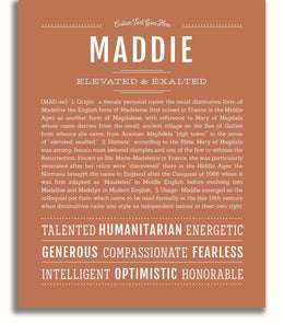 Maddie | Name Art Print – Name Stories