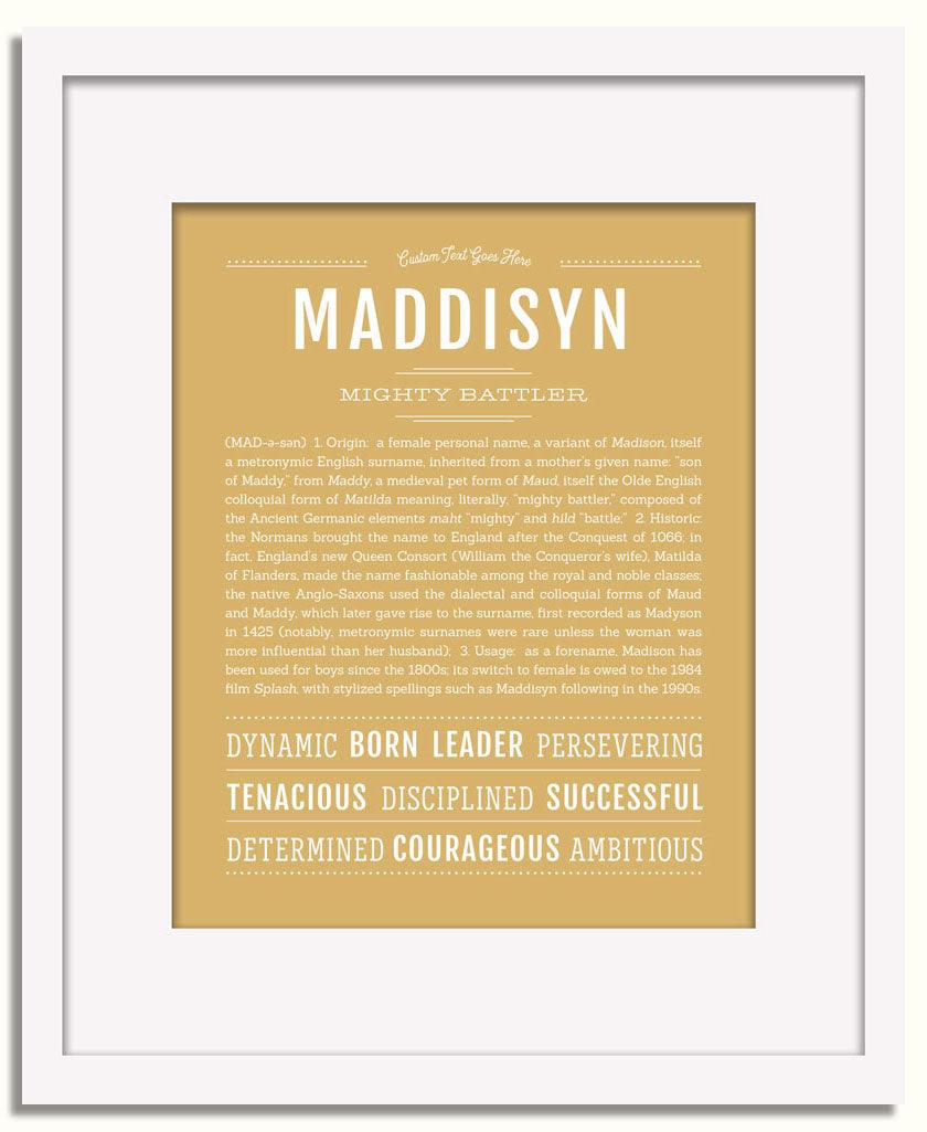 Frame Options | Matte Gold | White Frame, Matted