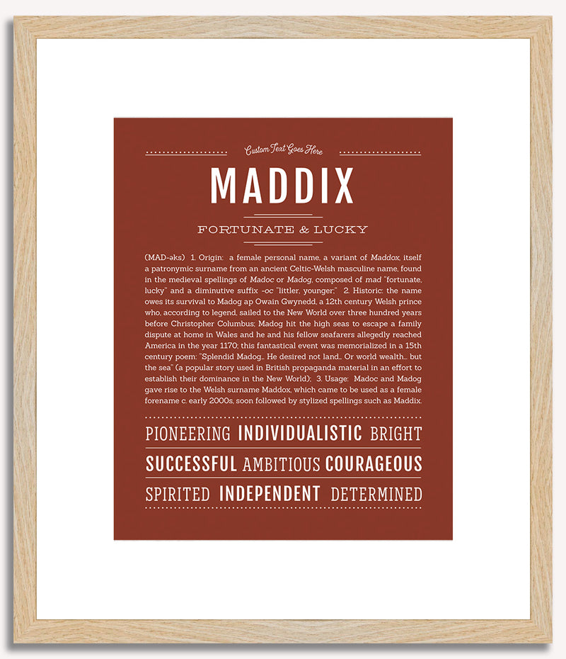 Maddix (female) | Name Art Print