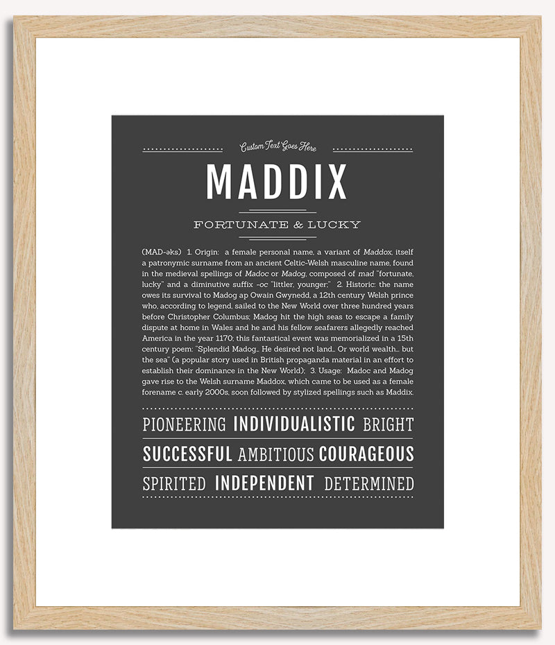 Maddix (female) | Name Art Print