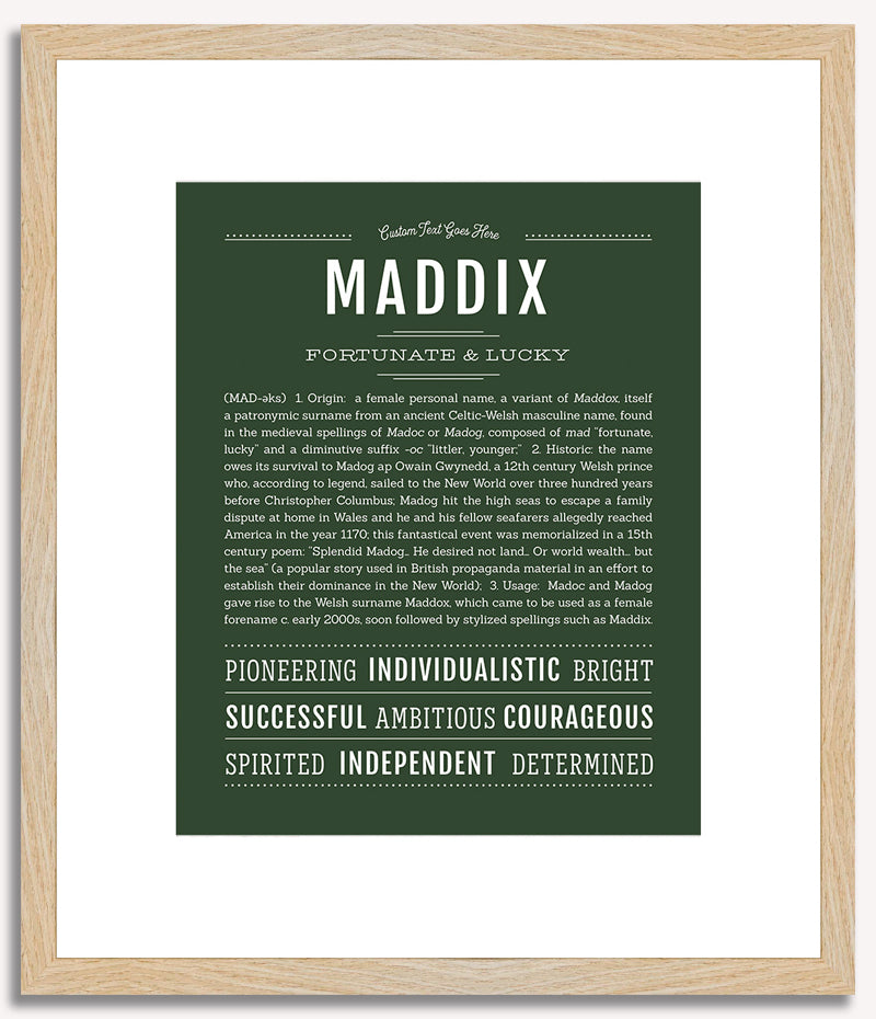 Maddix (female) | Name Art Print