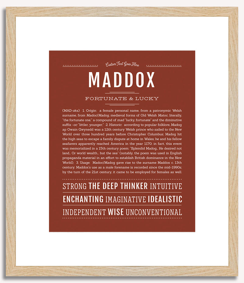 Maddox (female) | Name Art Print