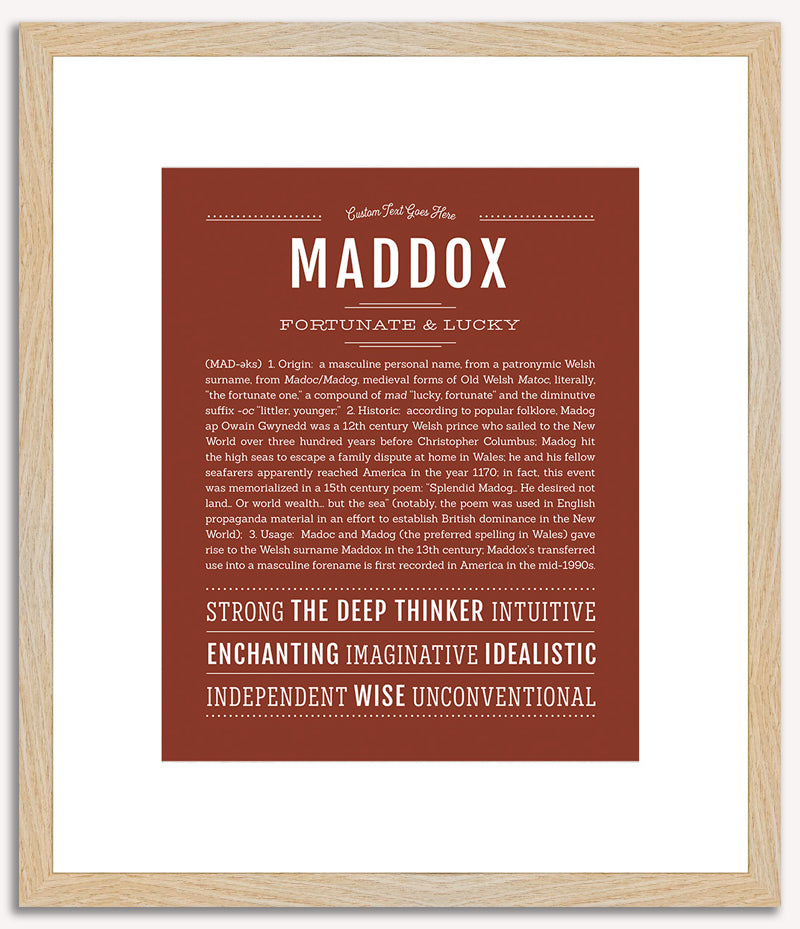 Maddox (male) | Name Art Print