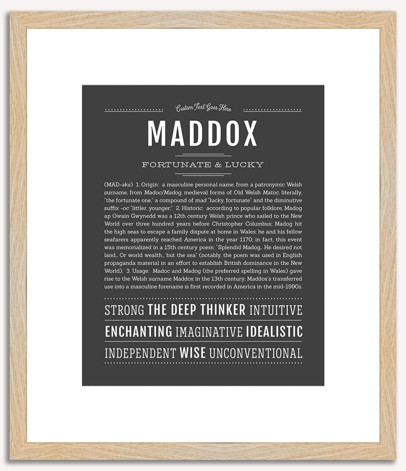 Maddox (male) | Name Art Print