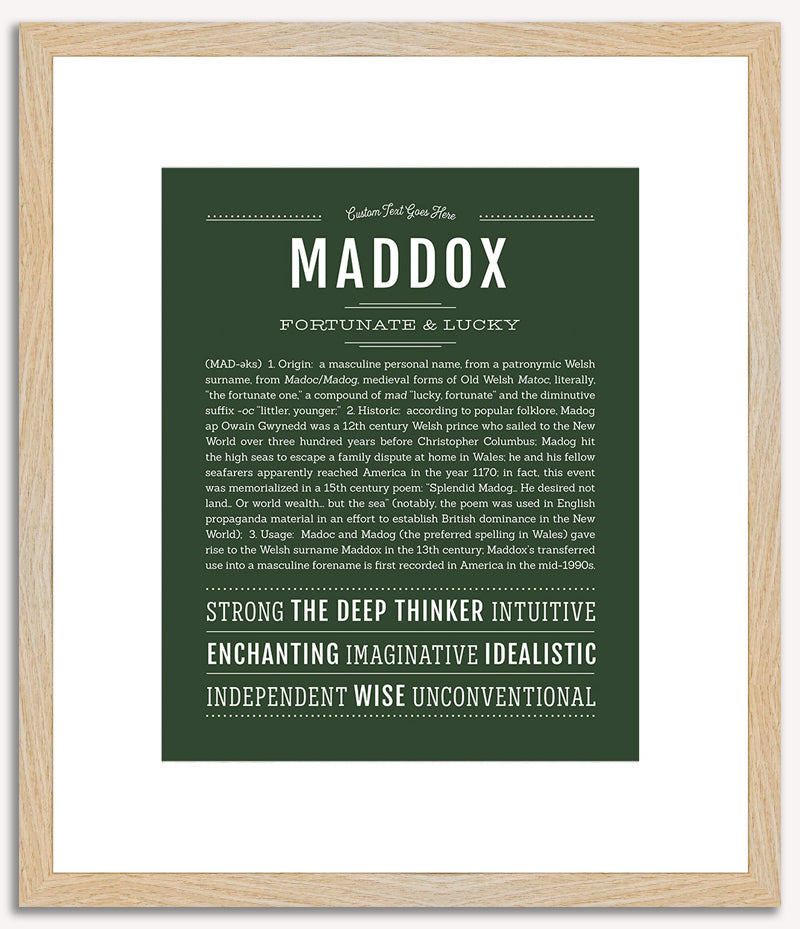 Maddox (male) | Name Art Print