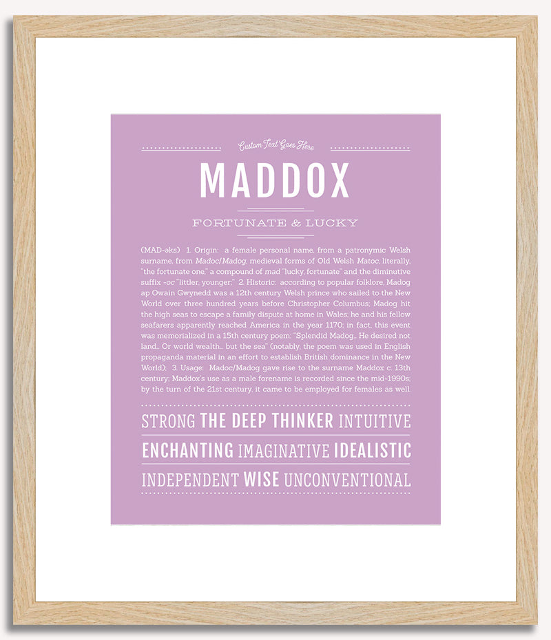 Maddox (female) | Name Art Print