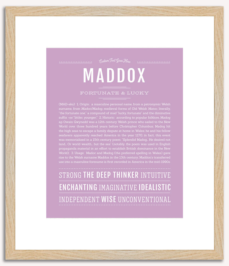 Maddox (male) | Name Art Print