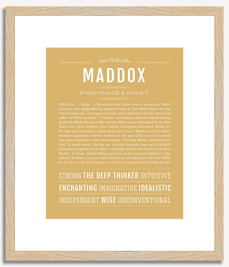 Maddox (female) | Name Art Print