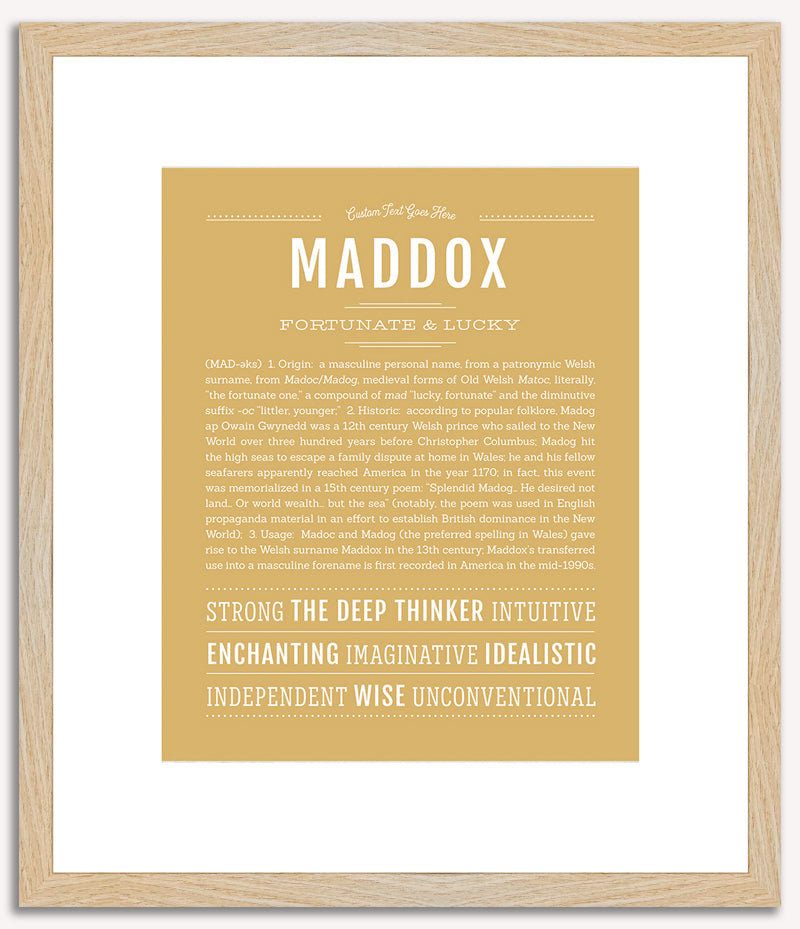 Maddox (male) | Name Art Print