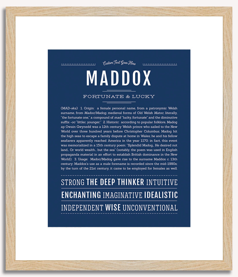 Maddox (female) | Name Art Print