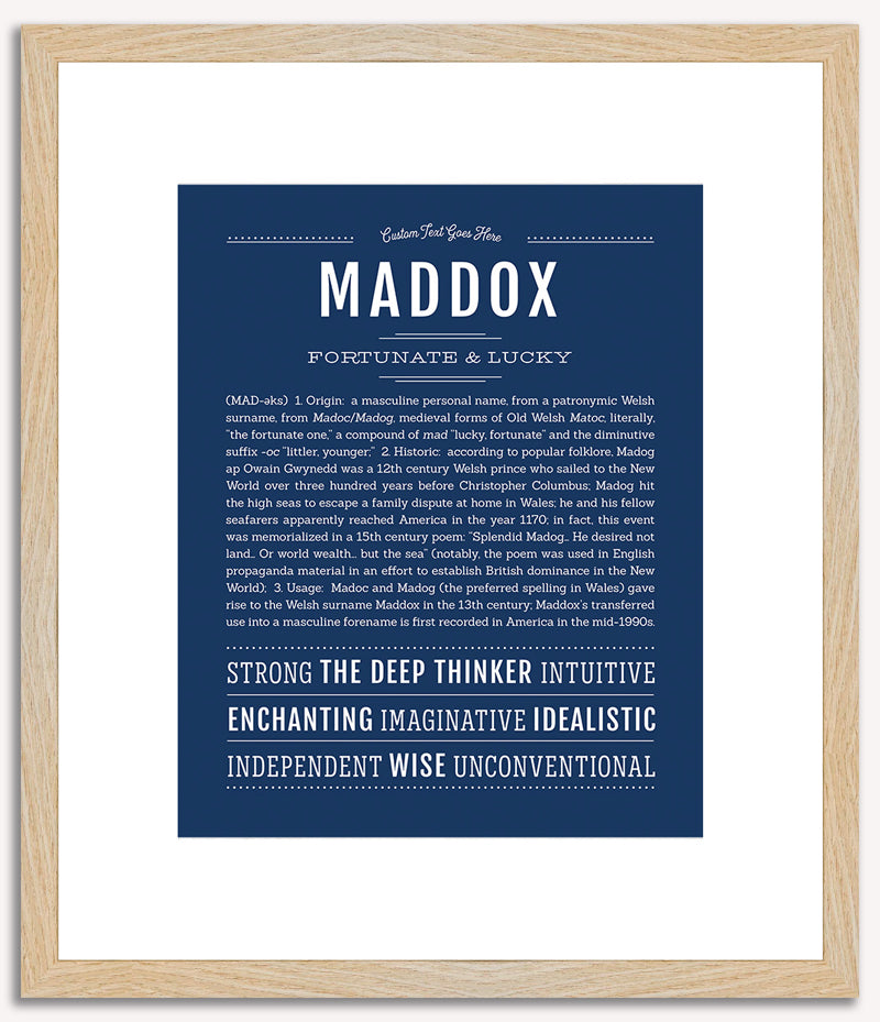 Maddox (male) | Name Art Print