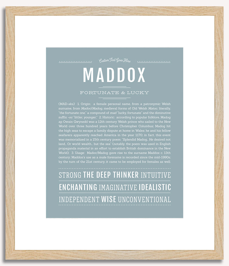 Maddox (female) | Name Art Print