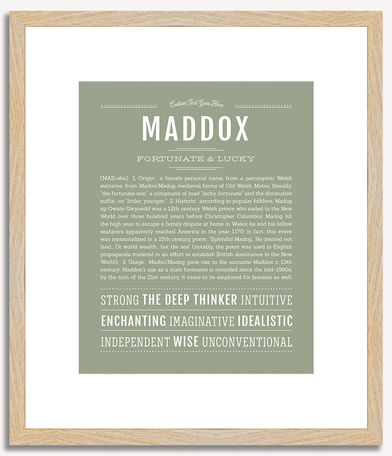 Maddox (female) | Name Art Print