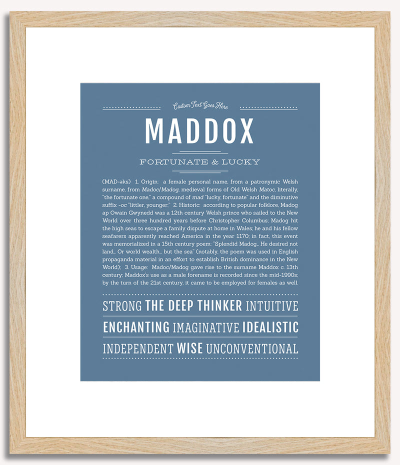 Maddox (female) | Name Art Print