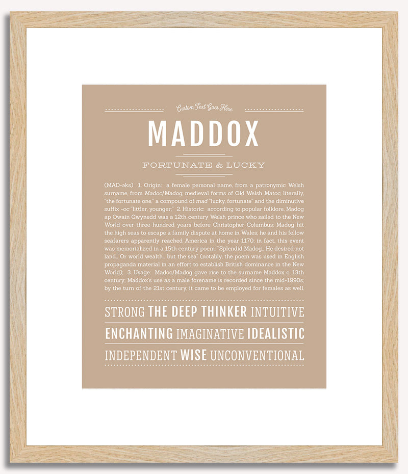 Maddox (female) | Name Art Print