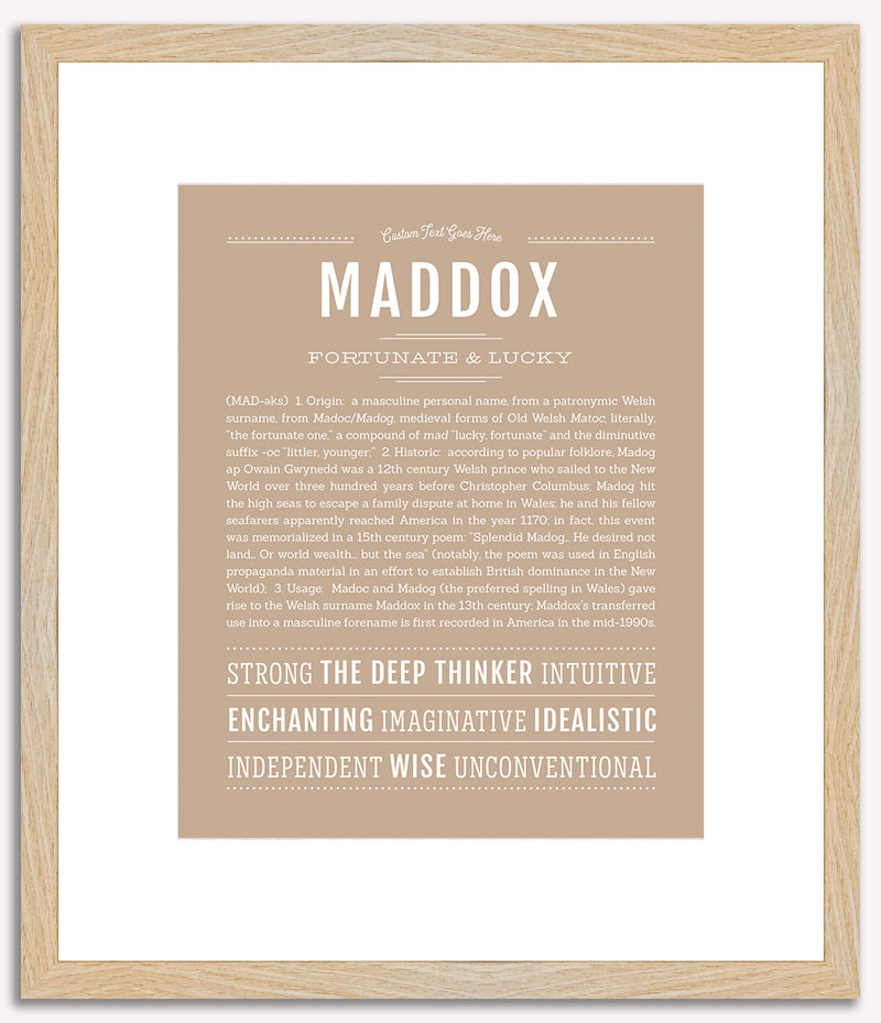 Maddox (male) | Name Art Print