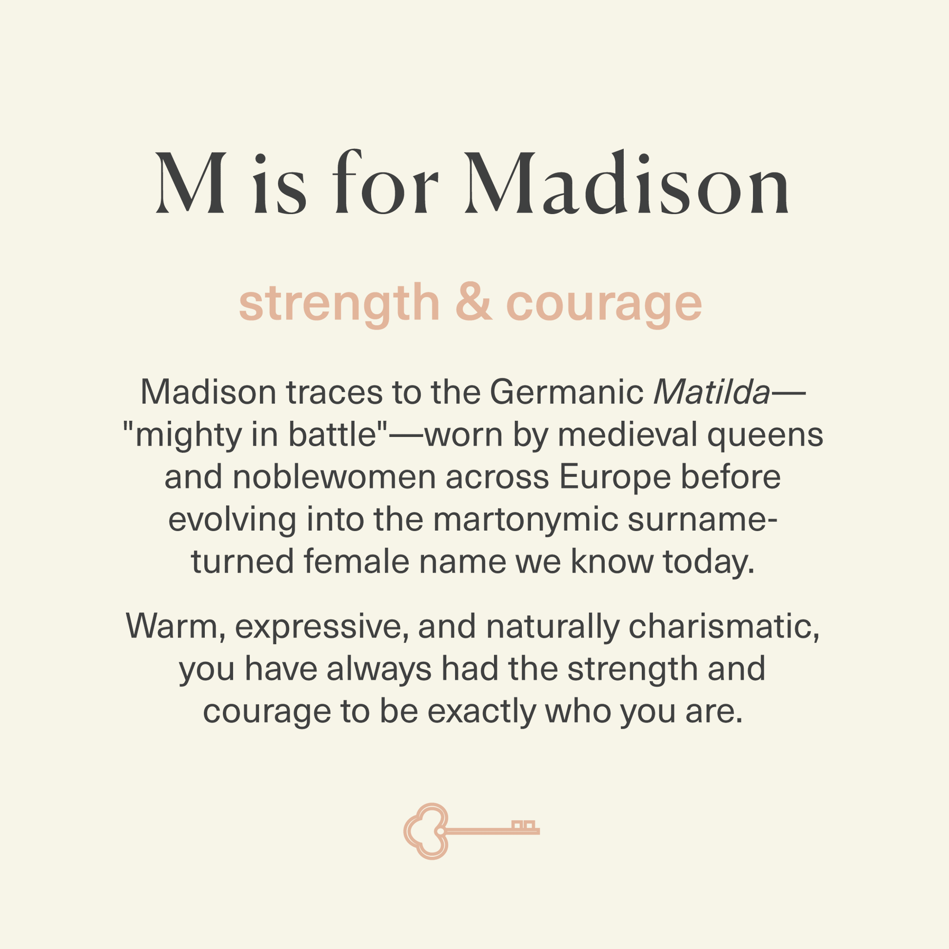  Upclose picture of Madison Name Stories® art card.