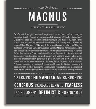 Magnus Personalized Name Meaning Art Prints – Name Stories