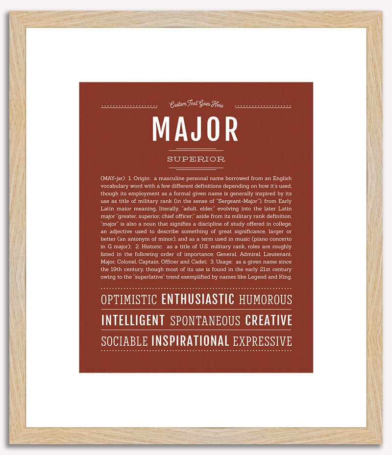 Major | Name Art Print