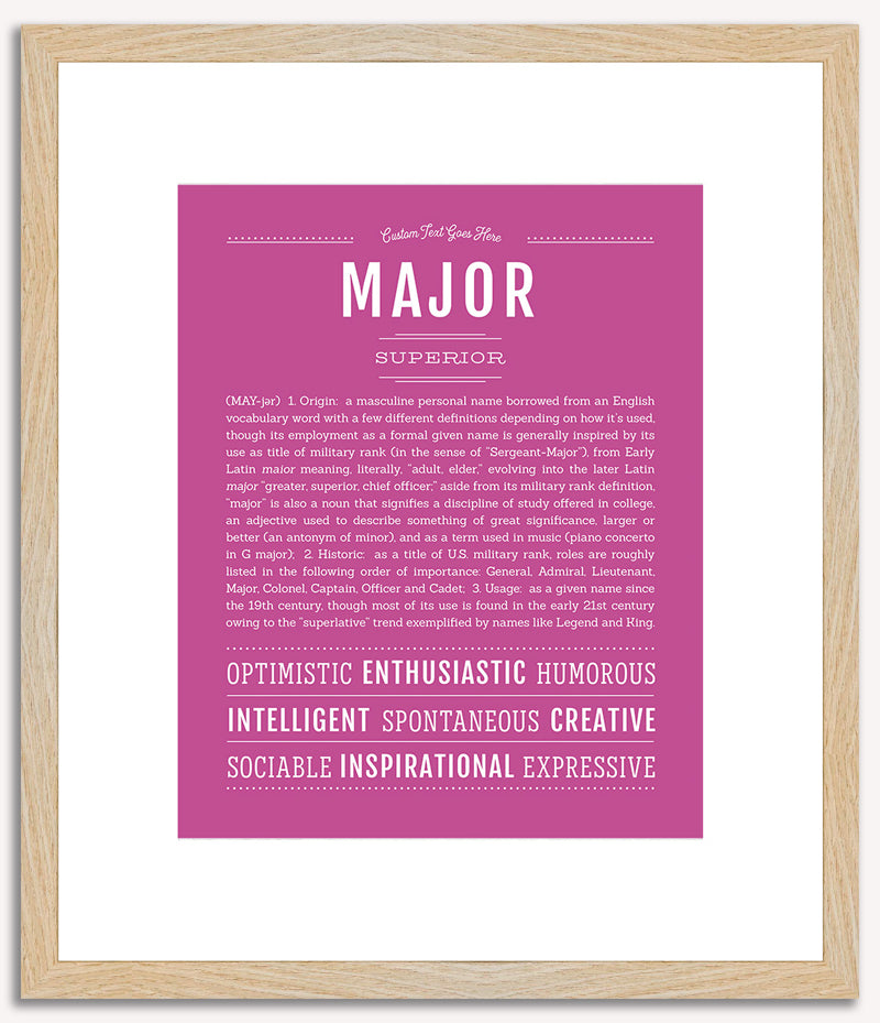 Major | Name Art Print