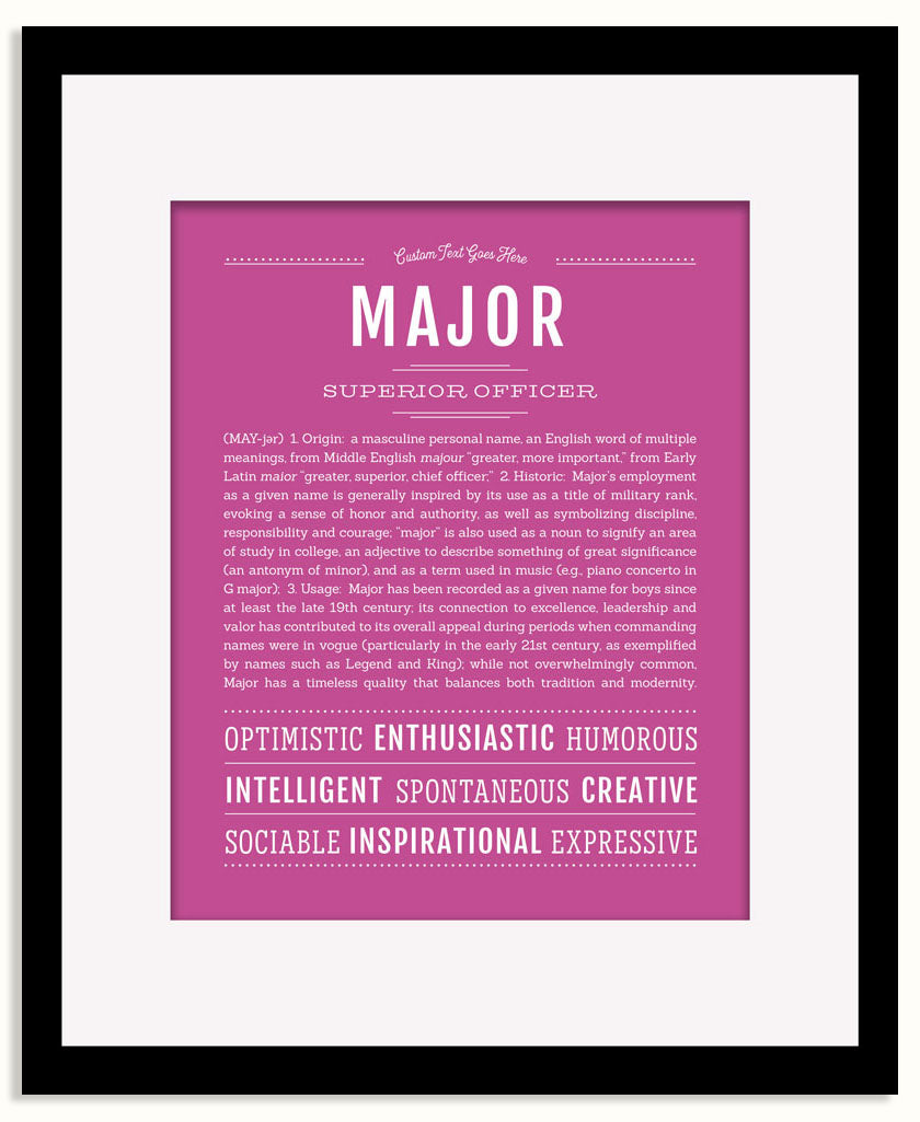 Frame Options | Dark Pink | Black Frame, Matted